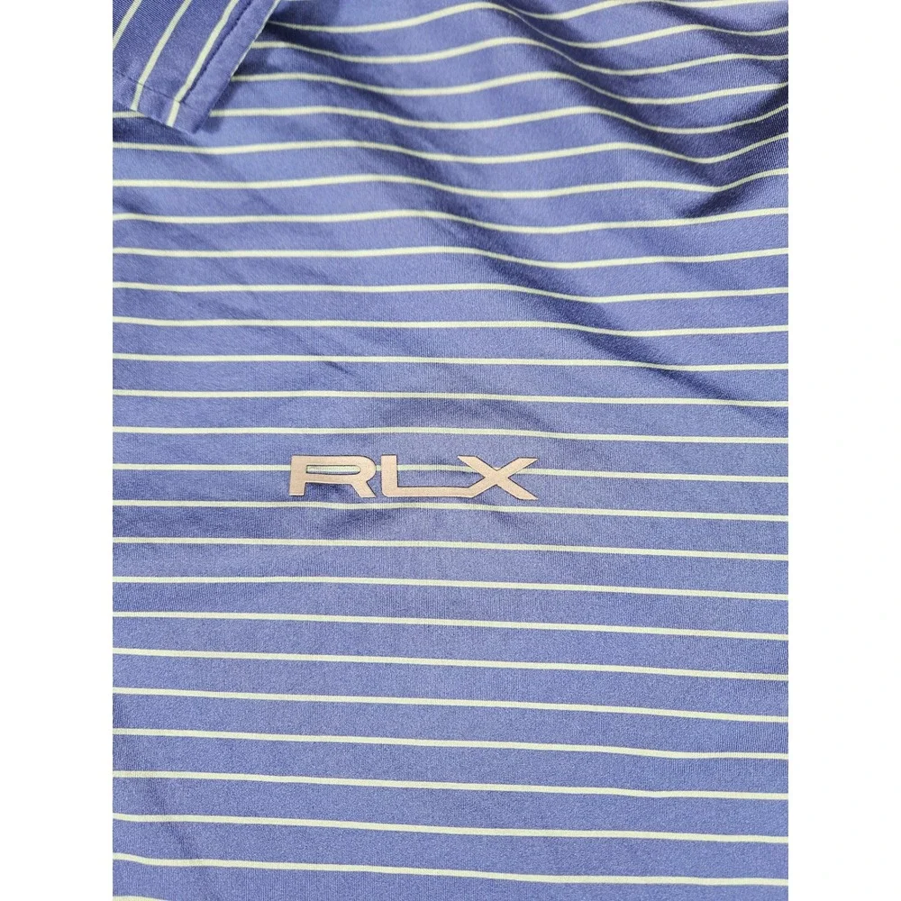 RLX Ralph Lauren‎ Mens Striped Golf Polo Shirt Blue Green XL Short Sleeve - Picture 2 of 11